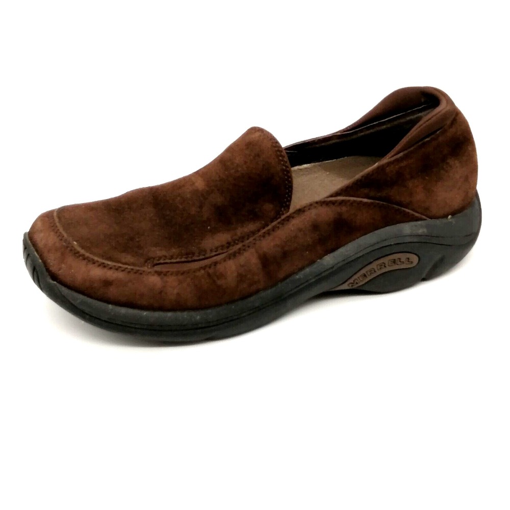 Merrell Shoes Womens Treviso Brown 8.5 Suede Loafer Walking Comfort Stretch